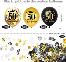 50. Geburtstag Deko Schwarz Gold Luftballons Konfetti