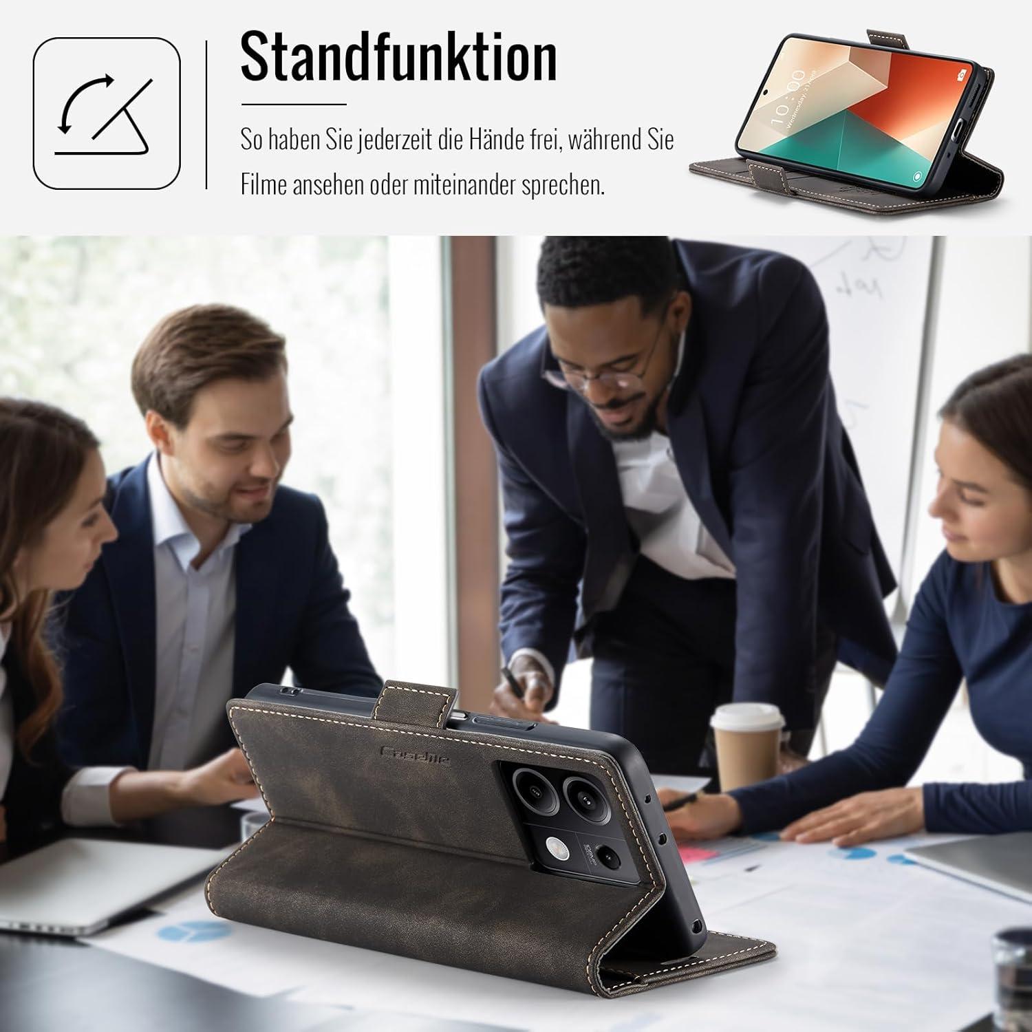 Handyhülle für Xiaomi Redmi Note 13 5G - RFID Schutz, Standfunktion, 3