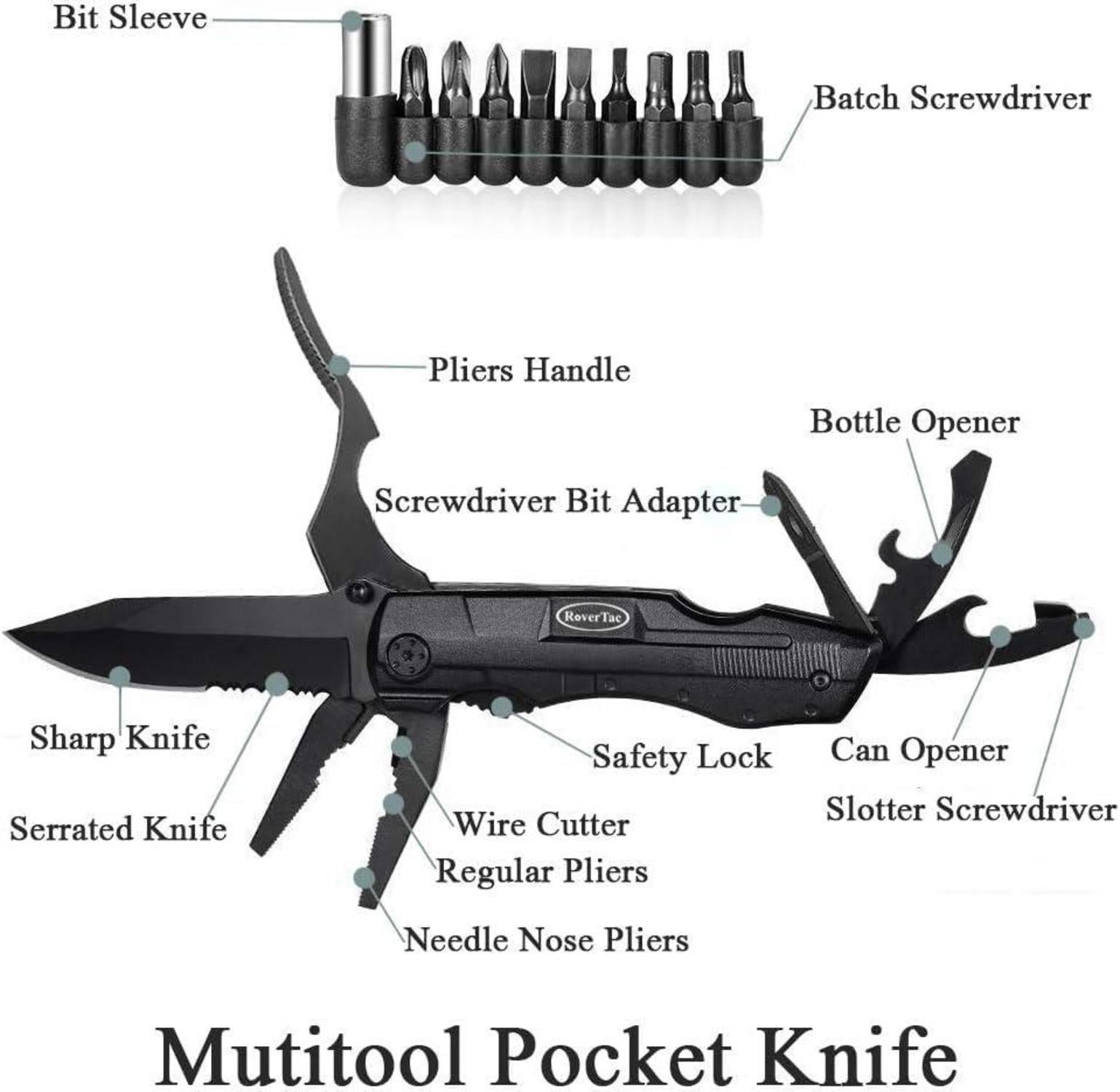 Multitool Klappmesser 9-in-1 Schraubendreher Zange Taschenmesser