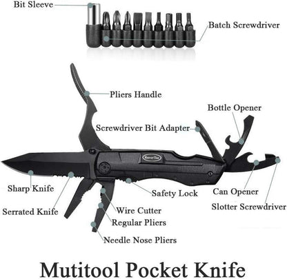 Multitool Klappmesser 9-in-1 Schraubendreher Zange Taschenmesser
