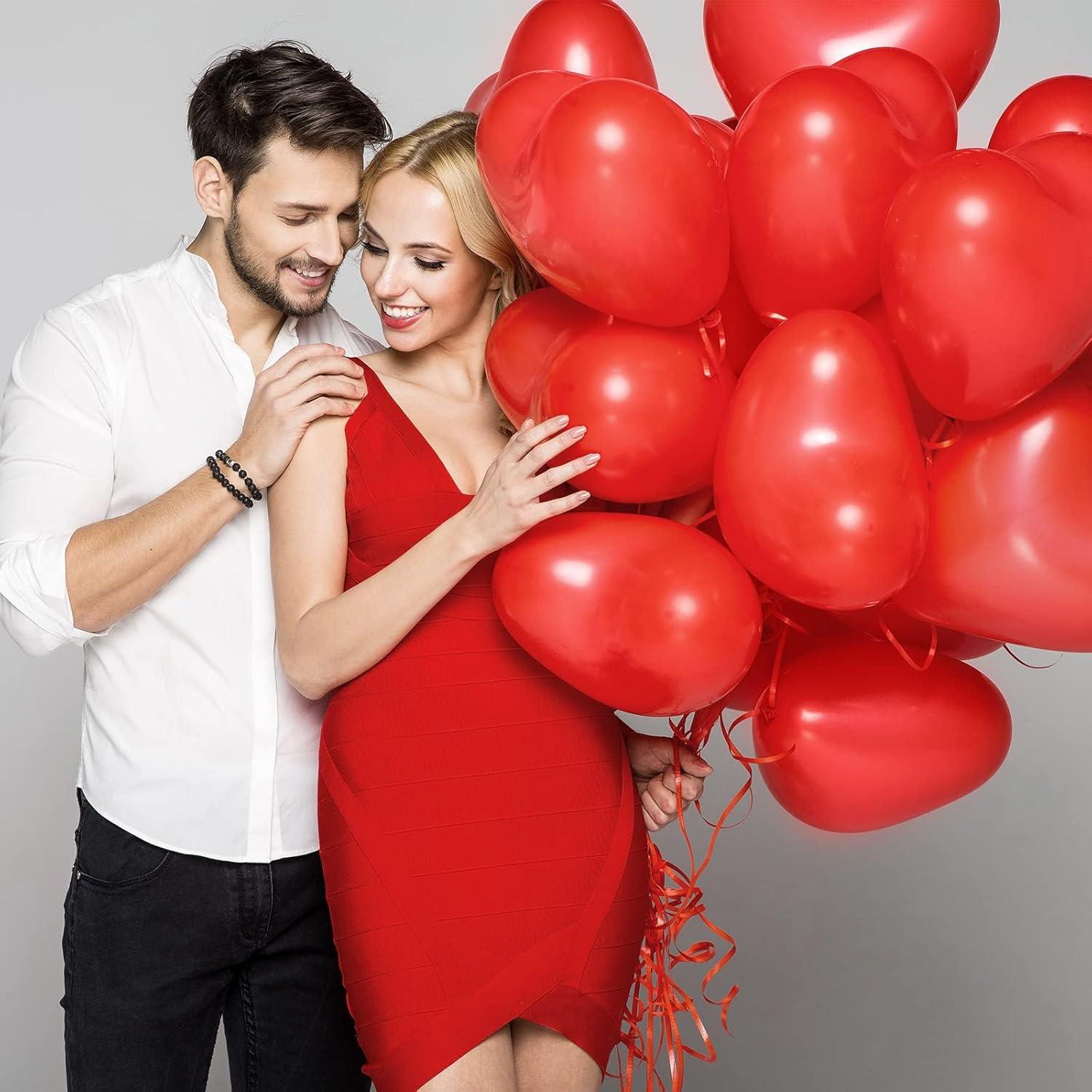 100 Stück Herzluftballons Rot Hochzeit Verlobung Valentinstag JGA