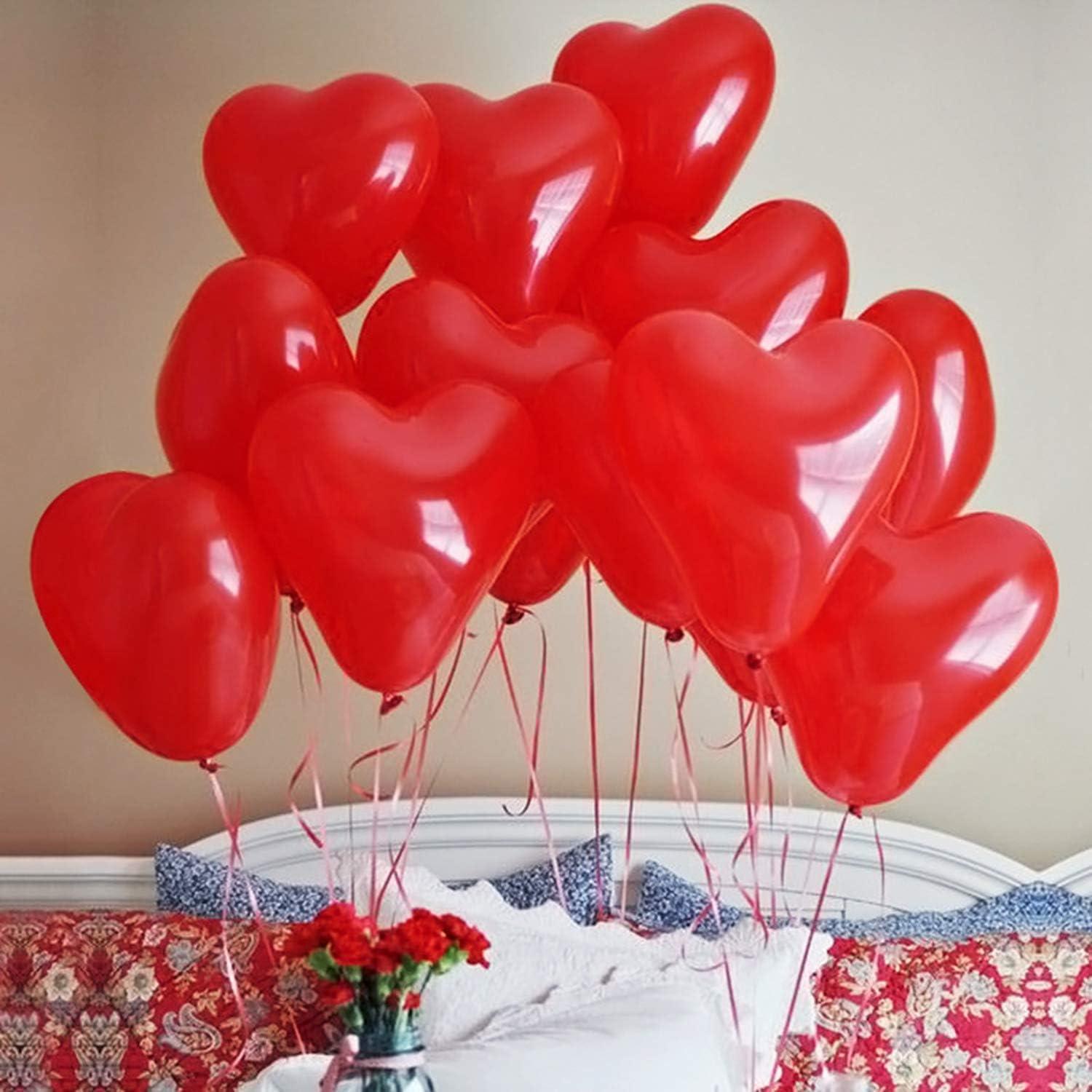 100 Stück Herzluftballons Rot Hochzeit Valentinstag JGA Party Deko