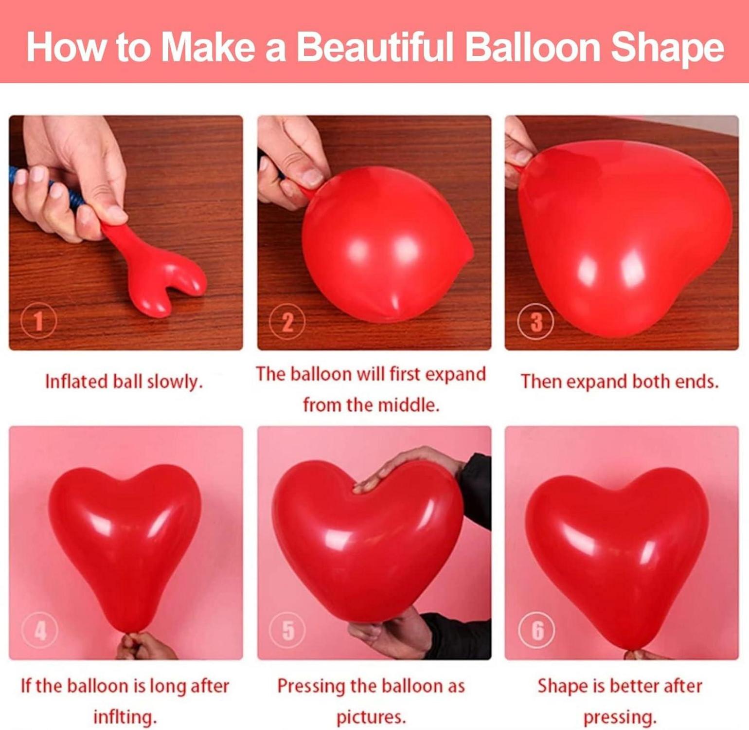 100 Stk. Herzluftballons Rot Helium Hochzeit Verlobung Valentinstag JGA