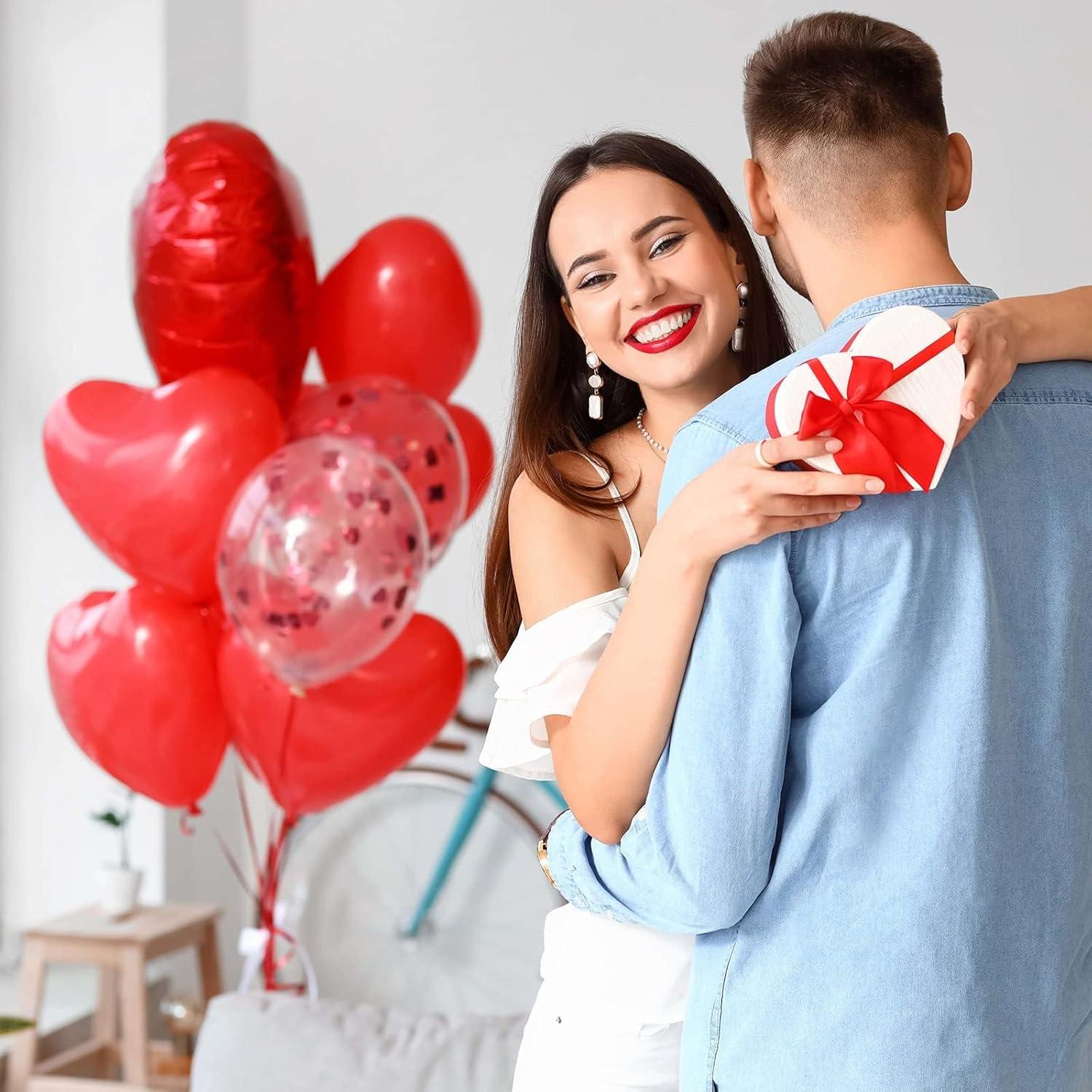 100 Stück Herzluftballons Rot Hochzeit Valentinstag JGA Party Deko