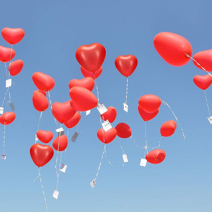 100 Stück Herzluftballons Rot Hochzeit Valentinstag JGA Party Deko
