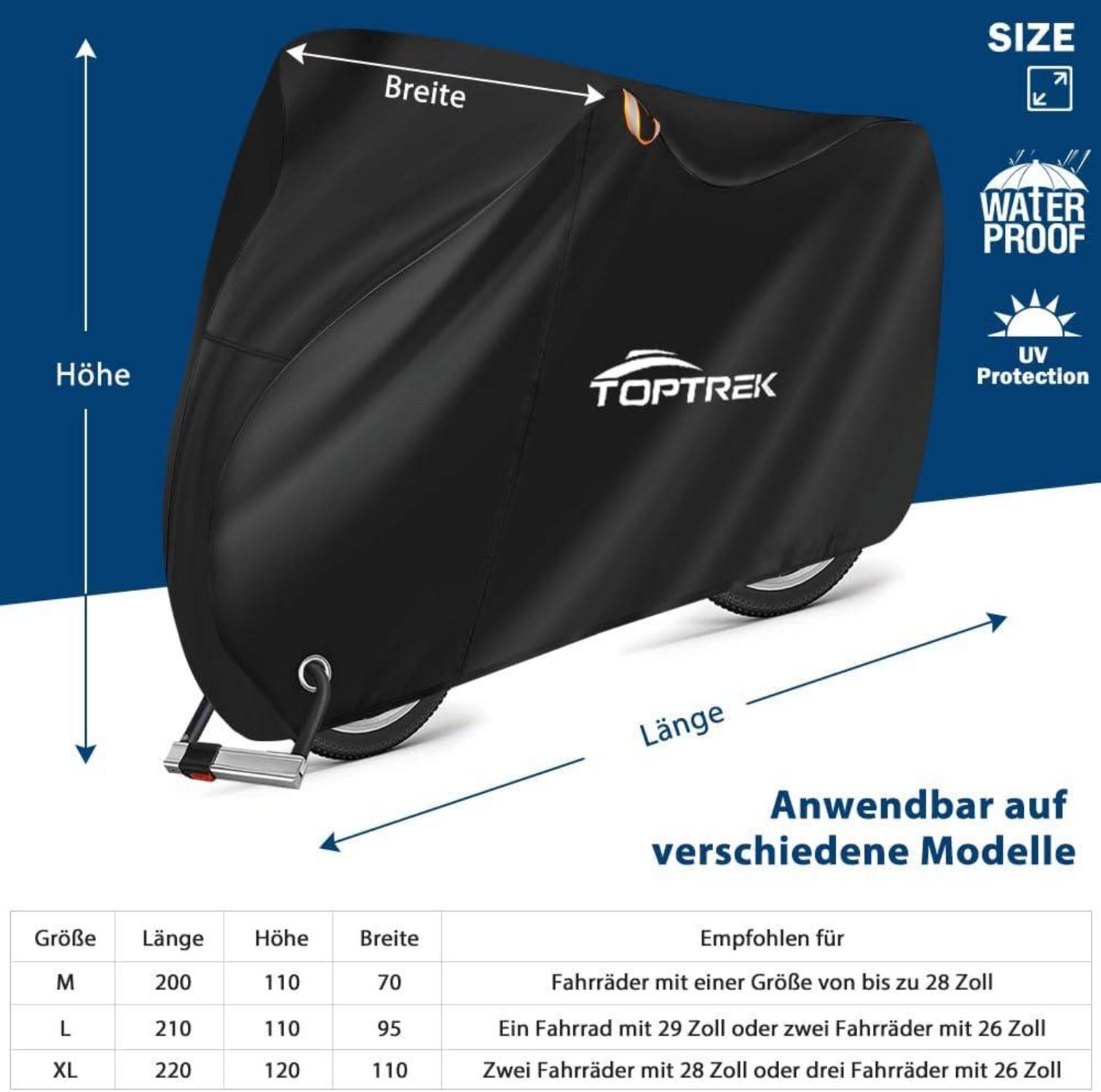 Toptrek Fahrradabdeckung 3 Fahrräder 210D Oxford-Gewebe