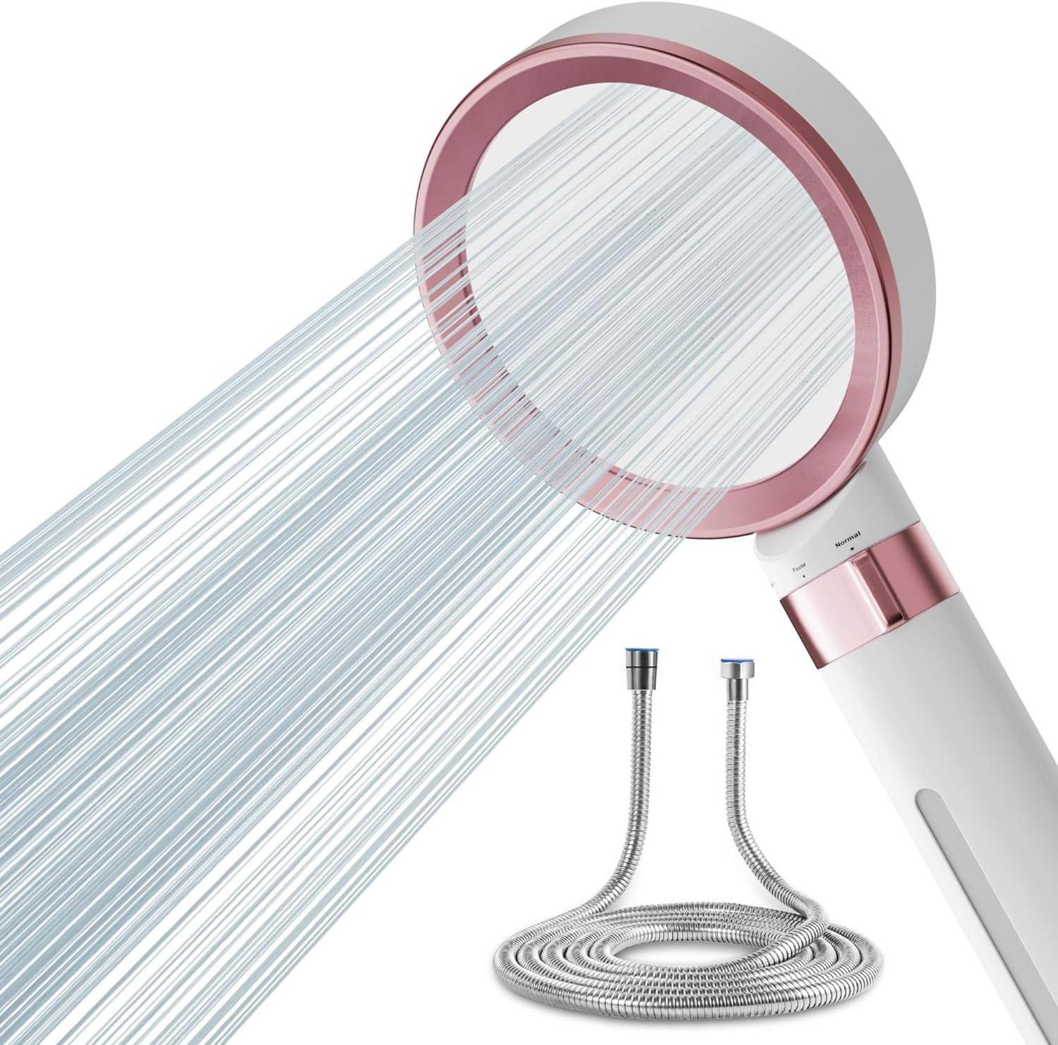 Duschkopf mit Schlauch Hochdruck Stoppfunktion Filter Wassersparend