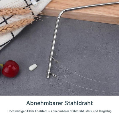 Tortenschneider mit 2 gezackten Schneidedrähten für sauberes Schneiden