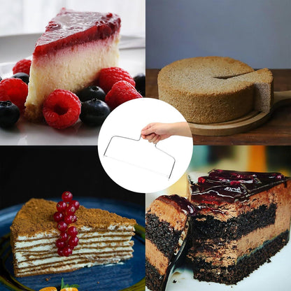 Tortenschneider mit 2 gezackten Schneidedrähten für perfekte Schnitte