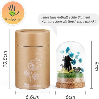 Ewige Blumen im Glas mit Geschenkbox, Beste Freundin, Handgefertigt, Umweltbewusst