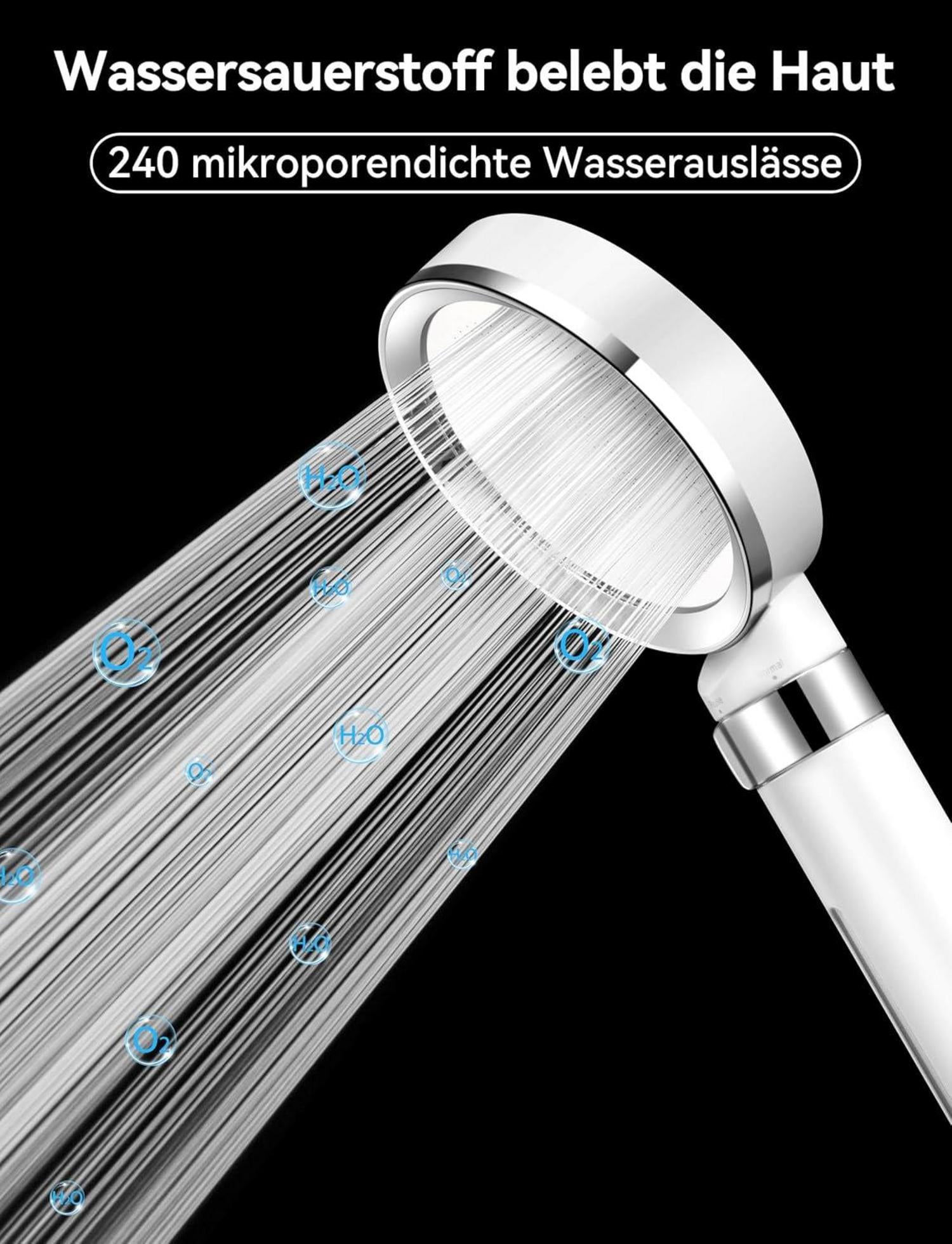 Duschkopf Hochdruck Filter Handbrause Wassersparend Chlor entfernen
