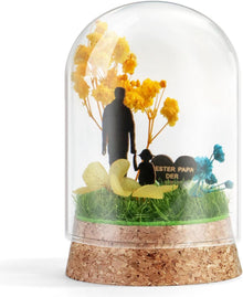Ewige Blumen im Glas mit Geschenkbox für Papa - Handgefertigte