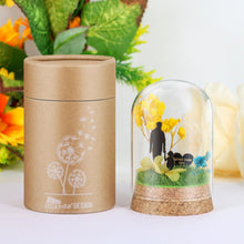 Ewige Blumen Geschenk für Papa in Glasvase mit Bilderrahmen