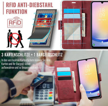 Samsung Galaxy A25 5G Handyhülle Klappbar PU Leder RFID Rot