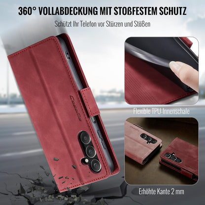 Handyhülle Samsung Galaxy A25 5G Klapphülle PU Leder RFID Schutz Rot