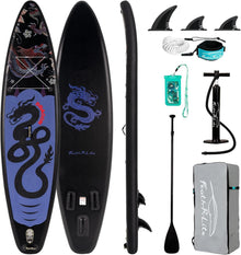 Aufblasbares Stand Up Paddle Board Paddelbrett Set Schwarz