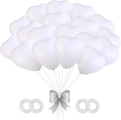 Herzluftballons Weiß 100 Stück 12 Zoll Hochzeit JGA Deko