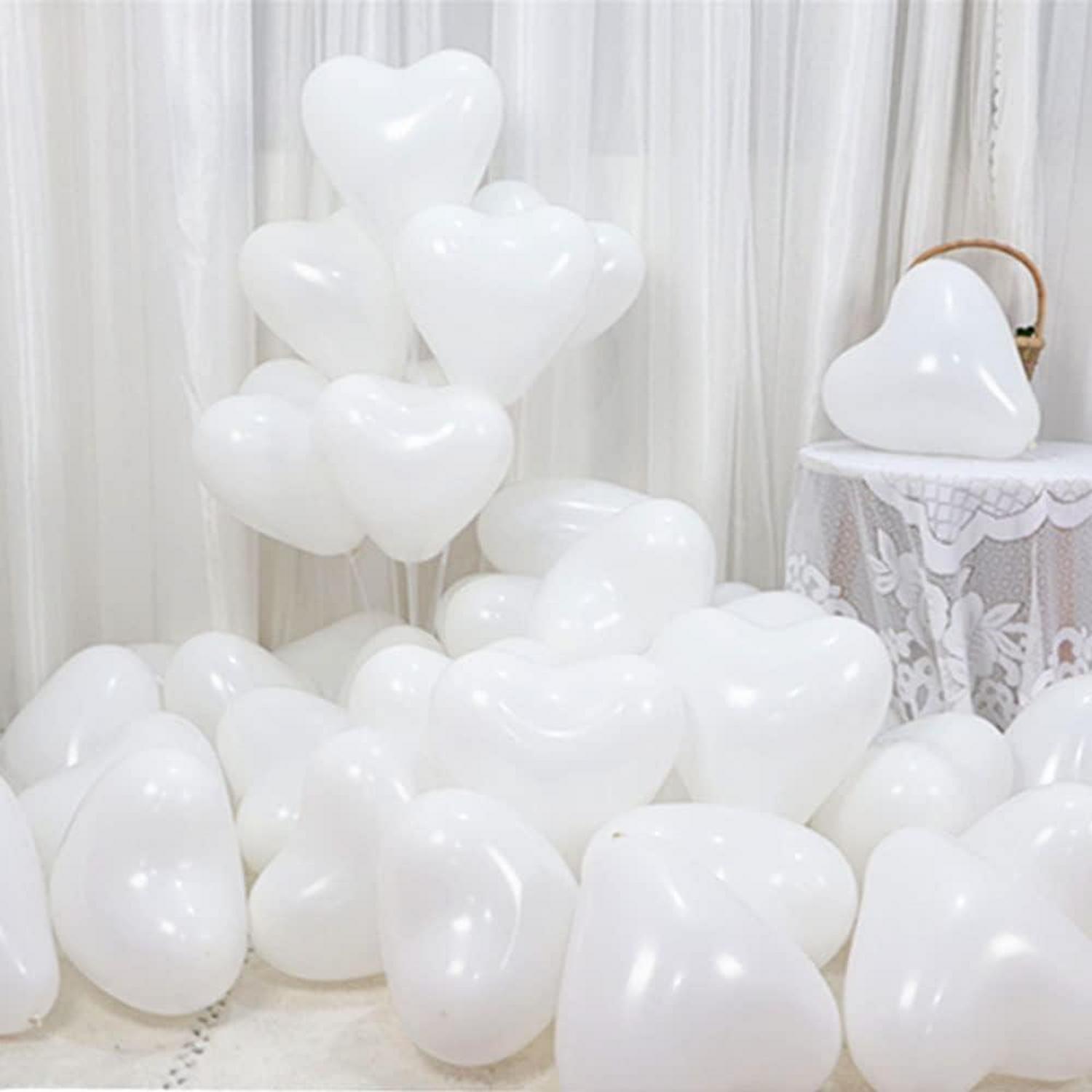 Herzluftballons Weiß 100 Stück 12 Zoll Hochzeit JGA Deko