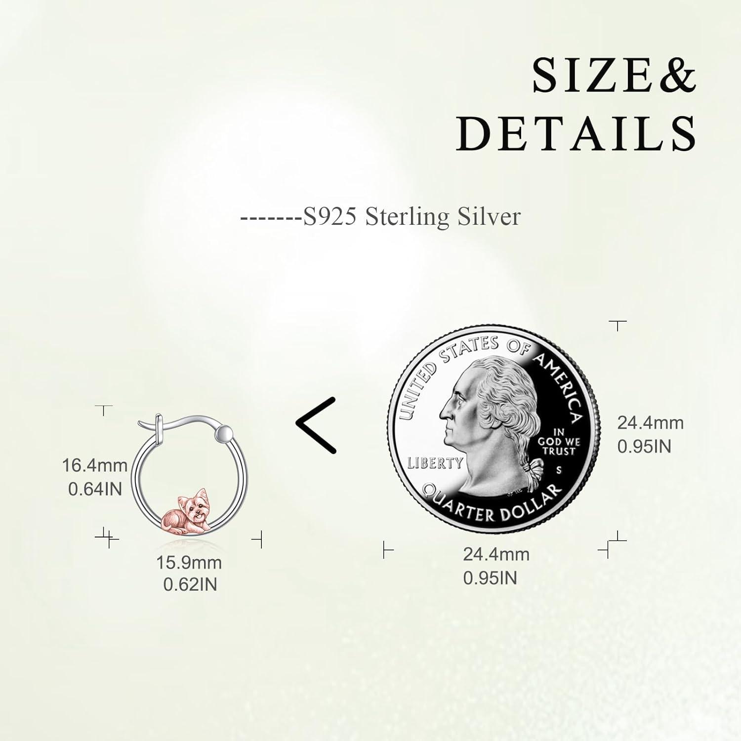 VONALA Creolen Ohrringe 925 Sterling Silber Französische Bulldogge Schwarze Katze Damen Mädchen Joki