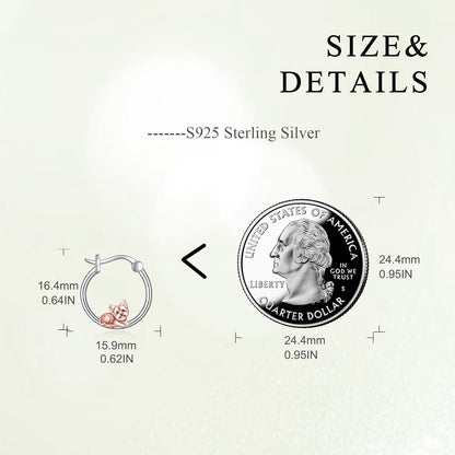 VONALA Creolen Ohrringe 925 Sterling Silber Französische Bulldogge Schwarze Katze Damen Mädchen Joki