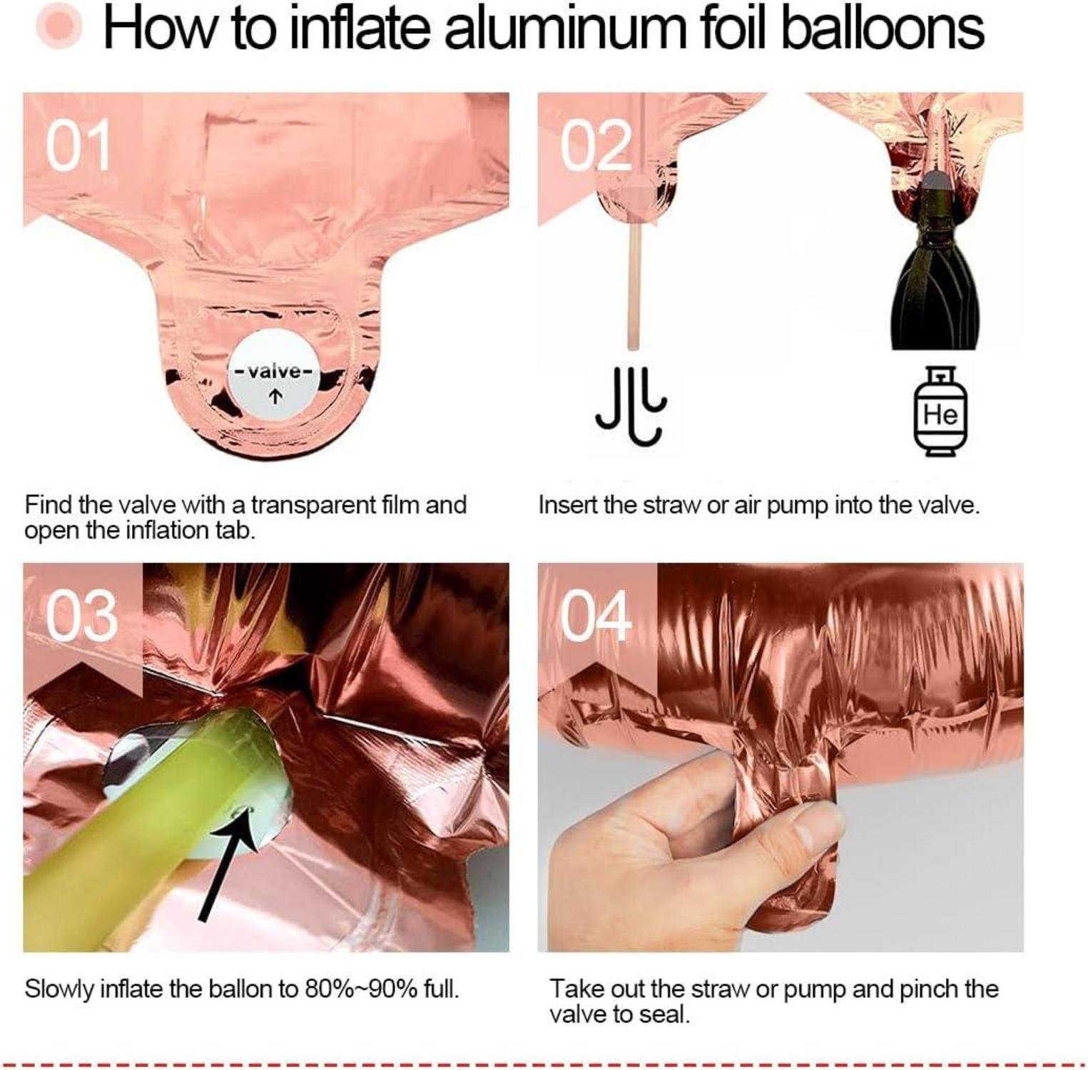 Herz Folienballon Roségold 4 Stk. 32 Zoll XXL Hochzeit