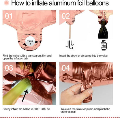 Herz Folienballon Roségold 4 Stk. 32 Zoll XXL Hochzeit