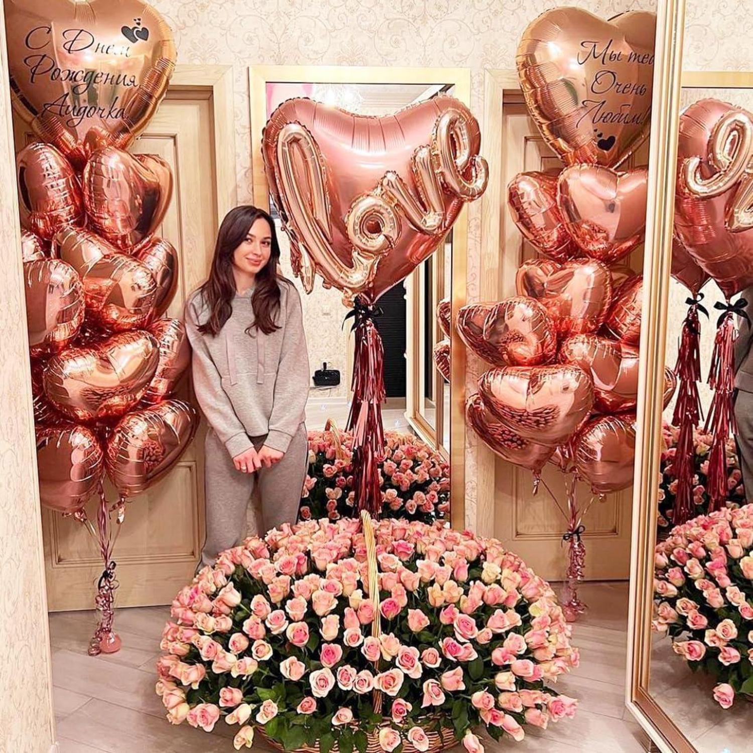 Herz Folienballon Roségold 32 Zoll 4er Pack - XXL Folienluftballons für Hochzeit & Geburtstag