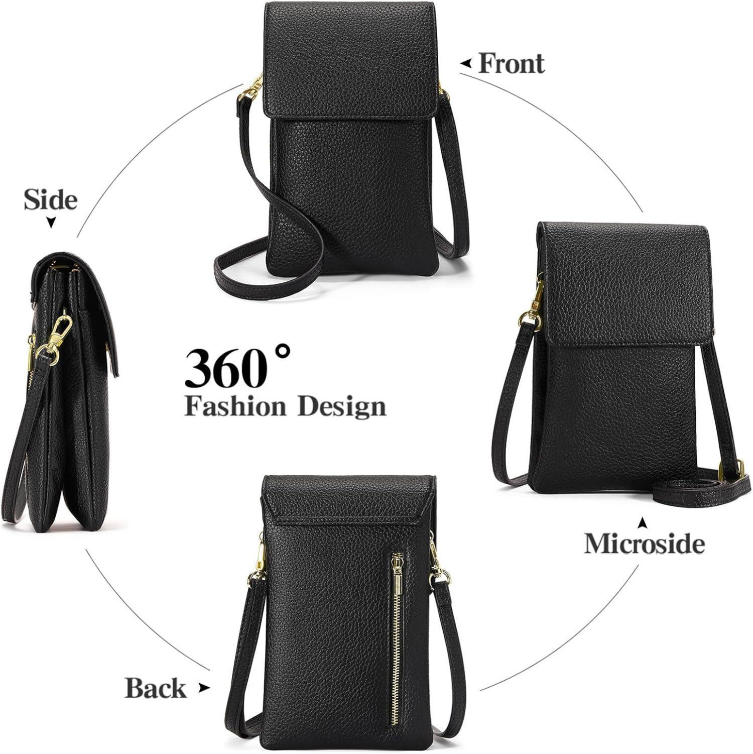 Umhängetasche Damen Handy Crossbody Tasche RFID-Schutz Vegan