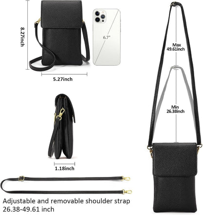 Moderne Crossbody Bag RFID-Blockierung Schwarz