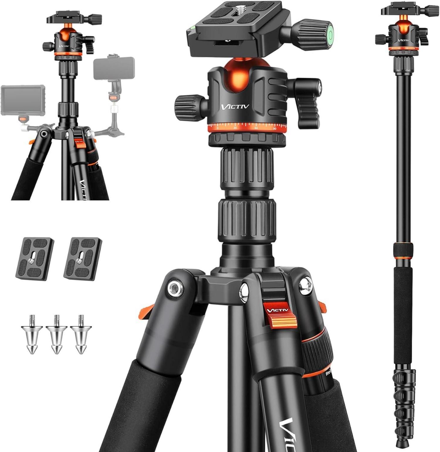 Kamera Stativ 200cm 2-in-1 mit Panorama Kugelkopf