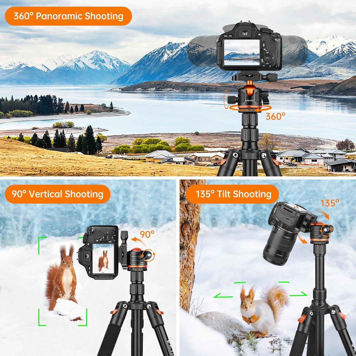 Victiv 200cm Kamera Stativ Aluminium DSLR Nikon Canon Sony Smartphone