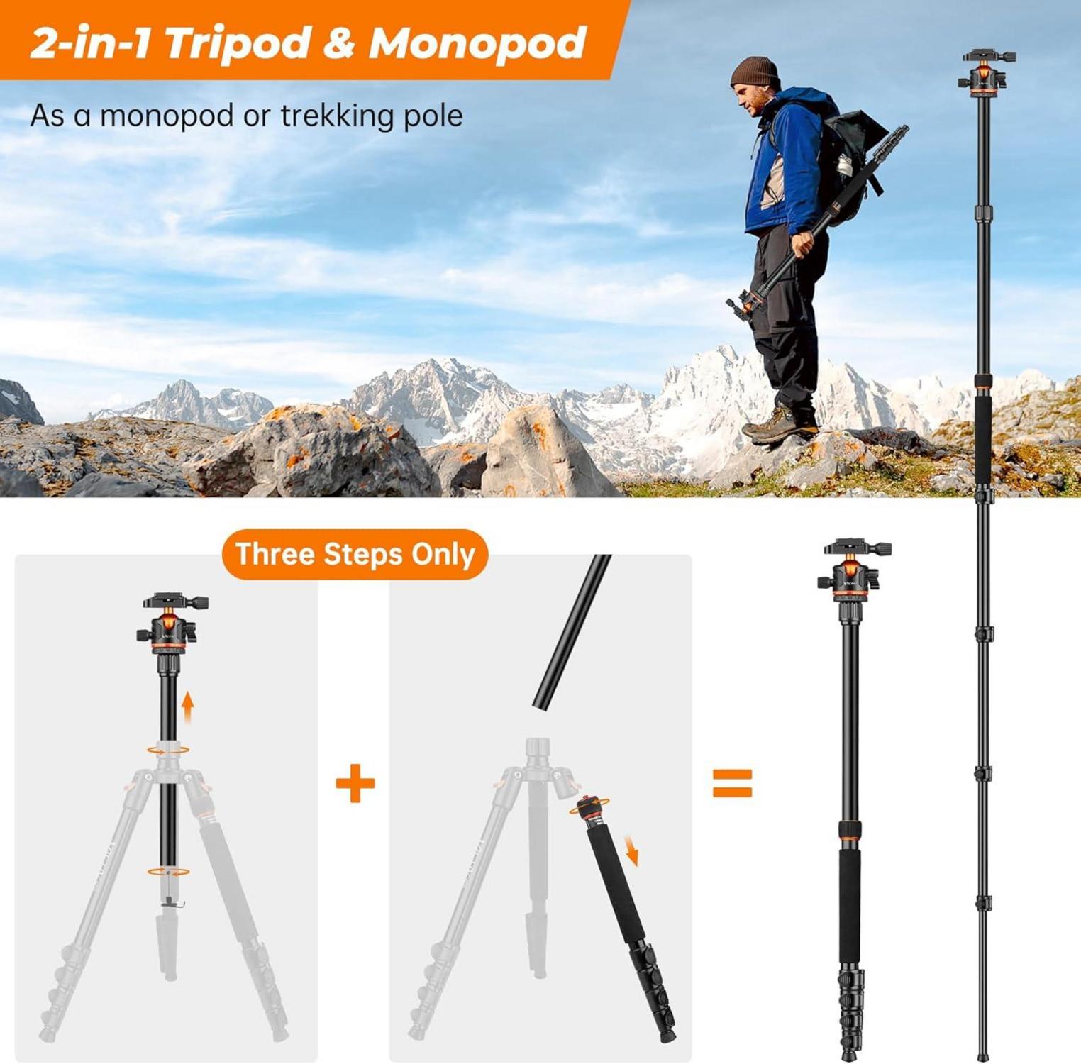 Victiv 200cm Kamera Stativ Aluminium DSLR Nikon Canon Sony Smartphone