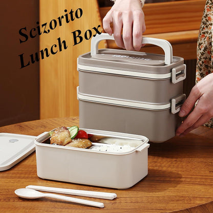 Stapelbare Bento Box, Lunch Container mit Edelstahl Utensilien und