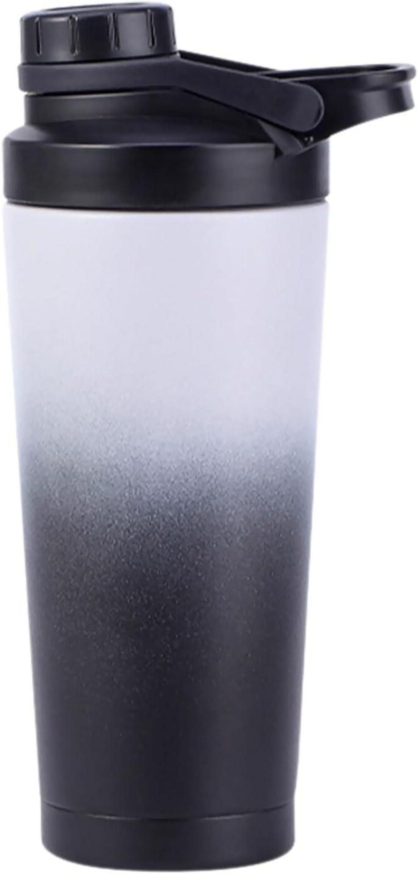 Protein Shaker 750ML Schwarz Grau Isoliert Auslaufsicher