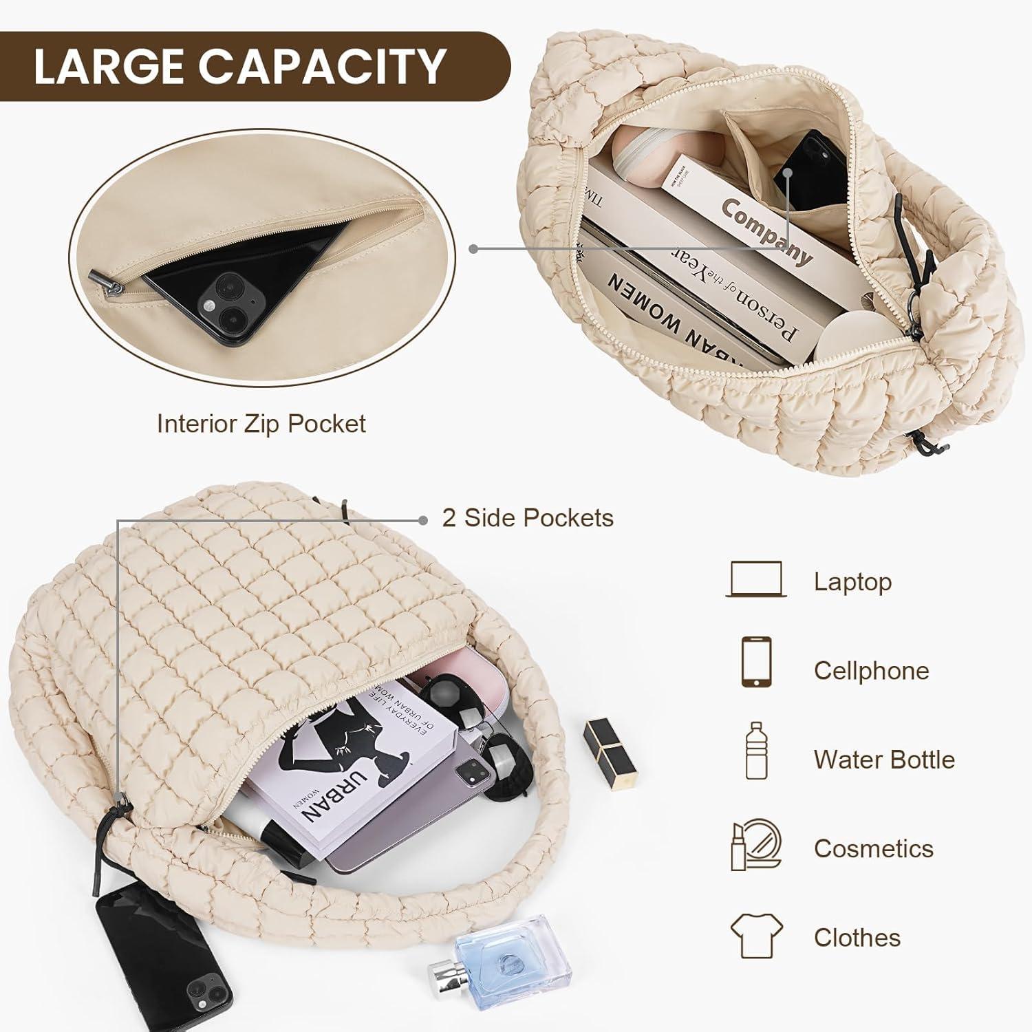 GSenhui Gesteppte Tasche groß, Puffer Crossbody Bag, Nylon Quilted Tote Bag