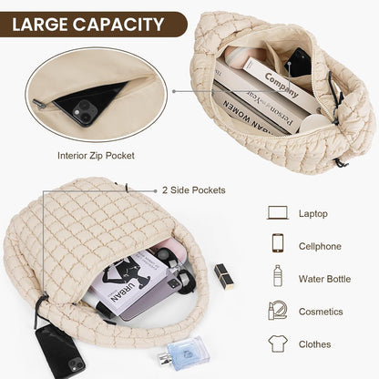GSenhui Gesteppte Tasche groß, Puffer Crossbody Bag, Nylon Quilted Tote Bag