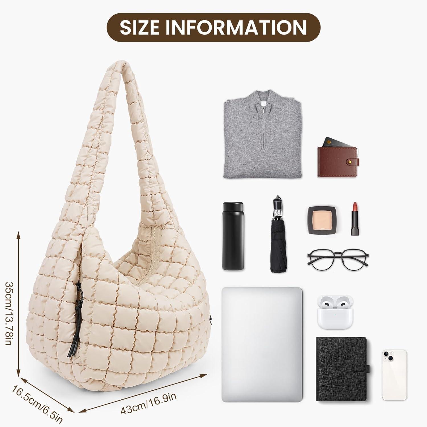 Gesteppte Crossbody Tasche Damen Groß Puffer Tote Stepptasche