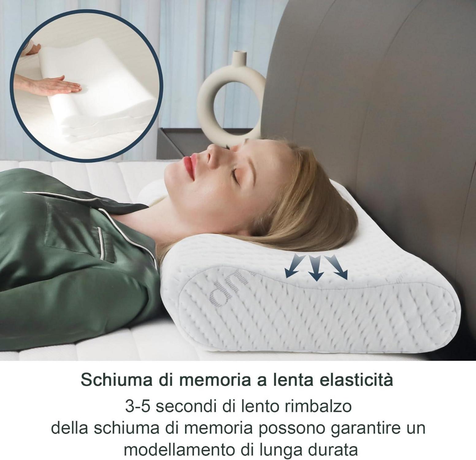 Höheneinstellbares Memory Foam Kopfkissen mit RUCO-BAC MED Bezug 60 x
