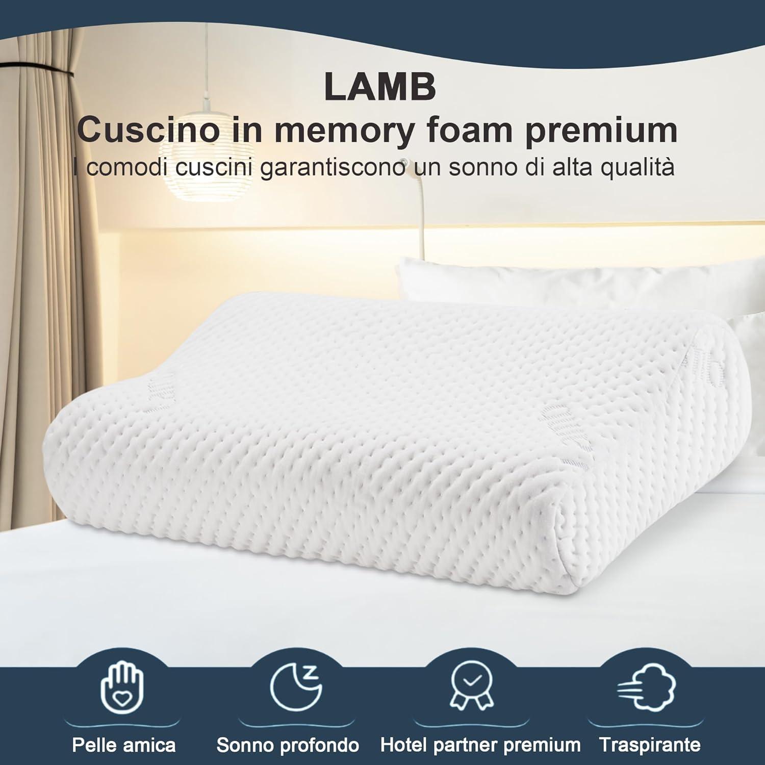 Höheneinstellbares Memory Foam Kissen mit Bezug Cash, Antischnarch-Kissen, 60 x 36 cm