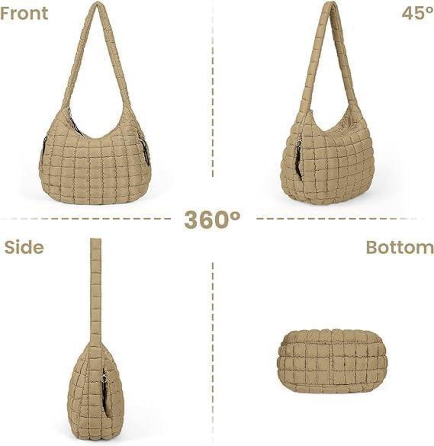 Gesteppte Umhängetasche Puffer Tote Bag Einfarbig Puffy Crossbody