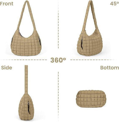 Gesteppte Umhängetasche Puffer Tote Bag Einfarbig Puffy Crossbody