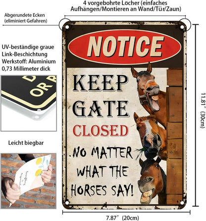 Metall Wand Schild Retro Horses Spaß Dekoration Bar Bad