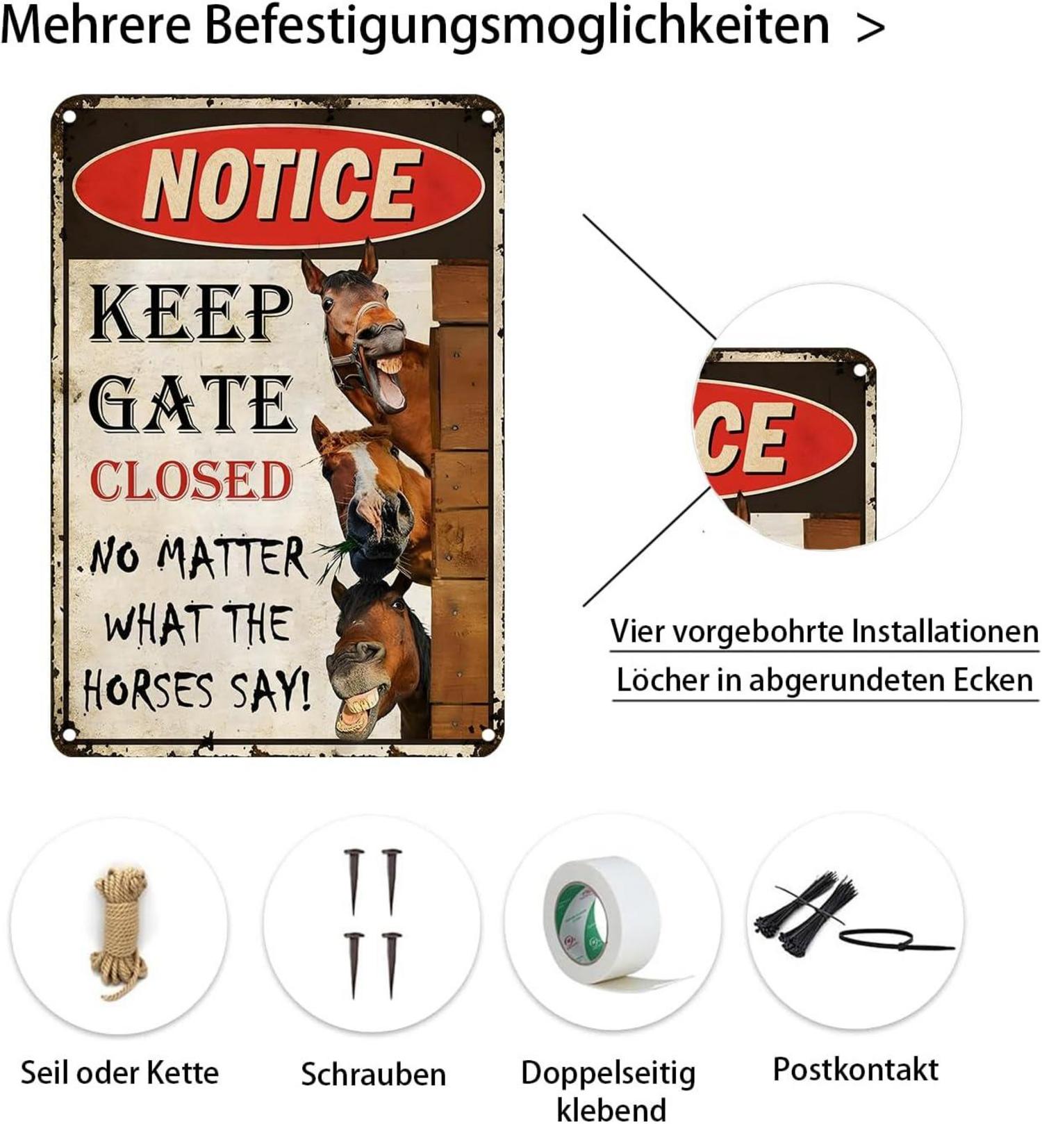 Retro Metall Wand Kunst Dekoration Sprüche Spaß Horses Party Decor