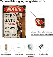 Retro Metall Wand Kunst Dekoration Sprüche Spaß Horses Party Decor