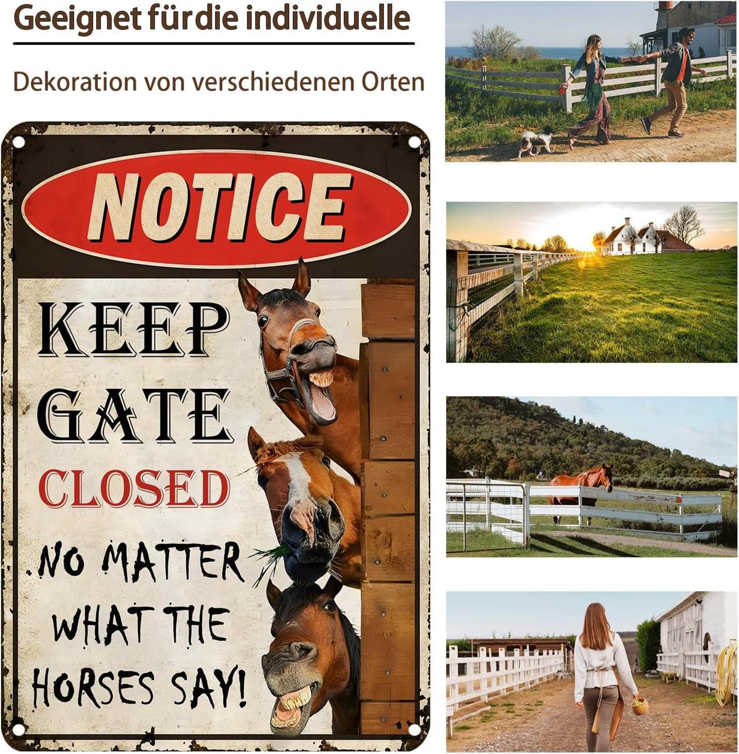 Retro Metall Wand Schild No Matter What The Horses Say Spaß Dekoration