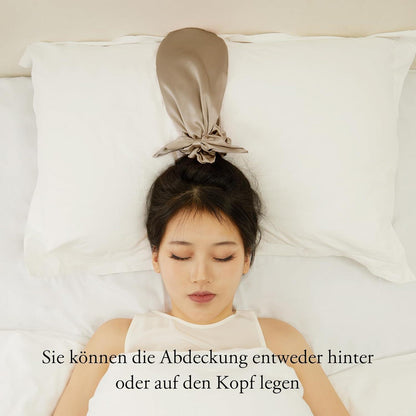 Seidenhaube Schlafhaube 100% Seide Elastik einstellbar Kaffee