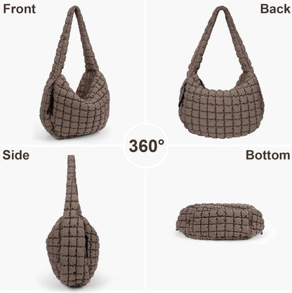 Gesteppte Crossbody Bag Groß Puffer Tasche Baumwolle Quilted Hobo Bag