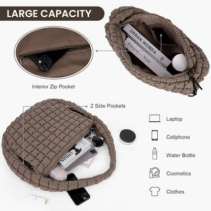 GSenhui Große Gesteppte Nylon Crossbody Bag Einfarbig Daunen Puffer-Tragetasche