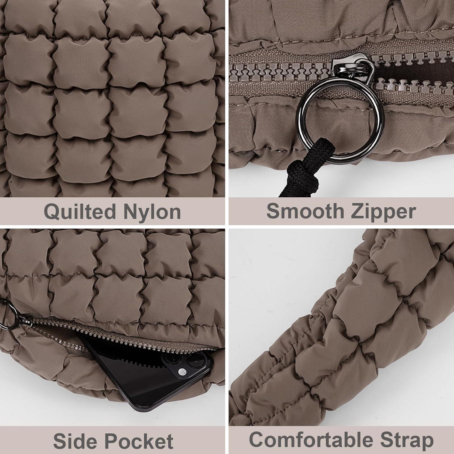 Große Gesteppte Puffer-Tasche Crossbody Bag Stepptasche Blau