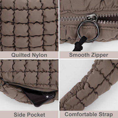Große Gesteppte Puffer-Tasche Crossbody Bag Stepptasche Blau